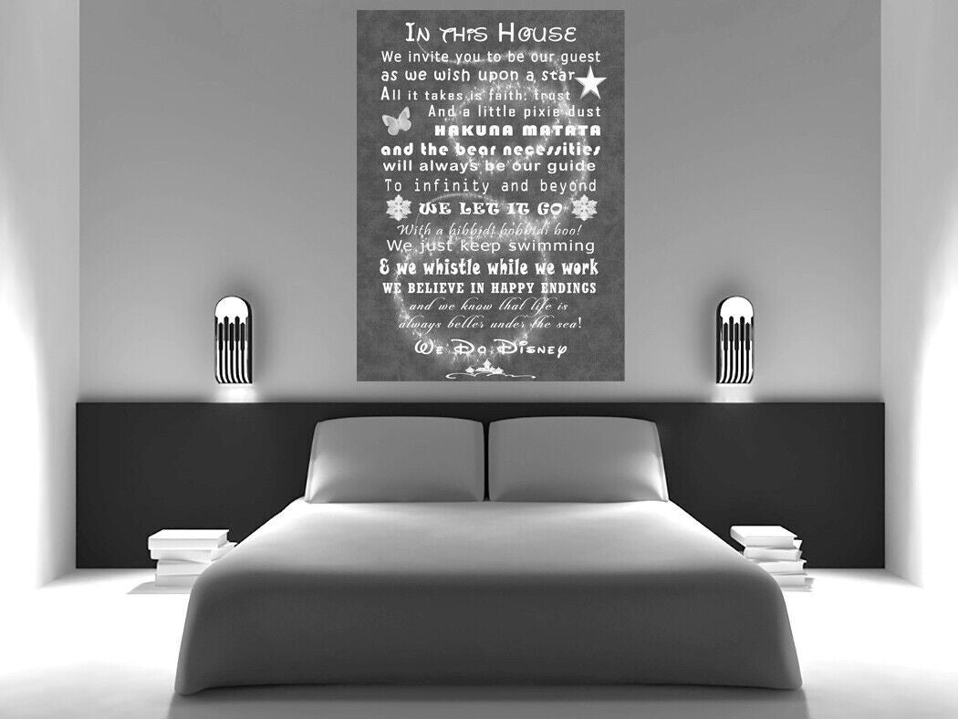 We Do Disney Guest Quote on CANVAS WALL ART Picture Print - Grey A0, A1, A2, A4