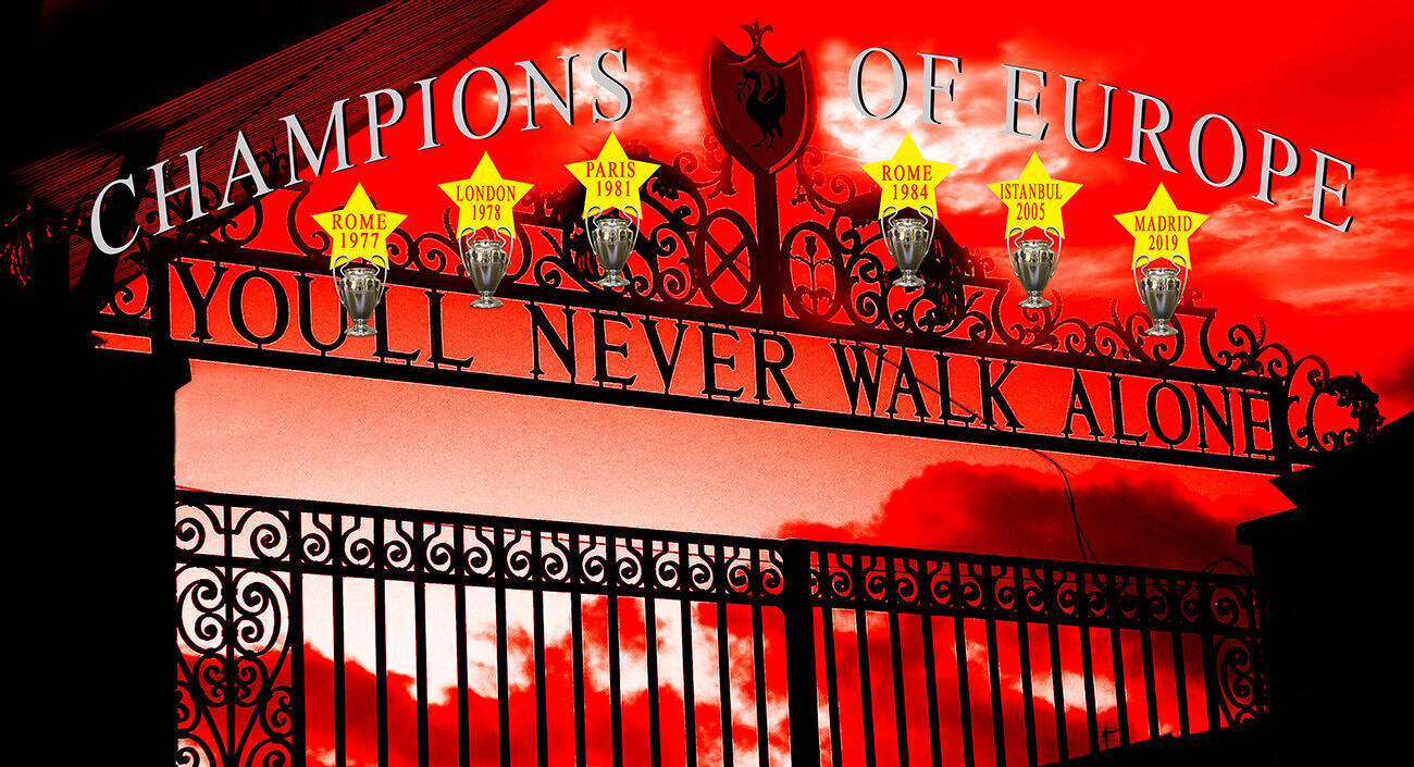 Champions of Europe Liverpool Football CANVAS WALL ART Picture Print Red
