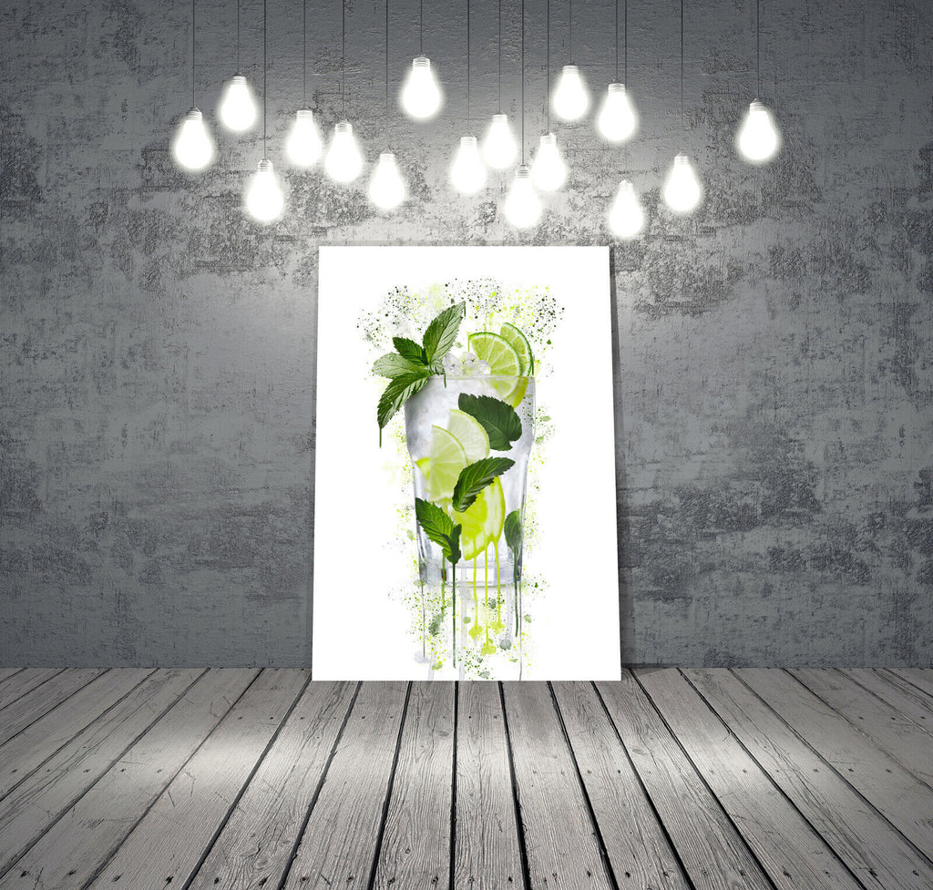 Mojito Cocktail DRINK CANVAS WALL SPLASH ART PICTURE PRINT
