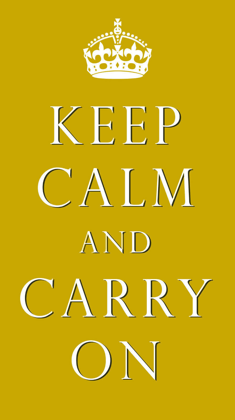 Mustard Yellow Keep Calm and Carry On Quote Canvas Wall Art Picture Print