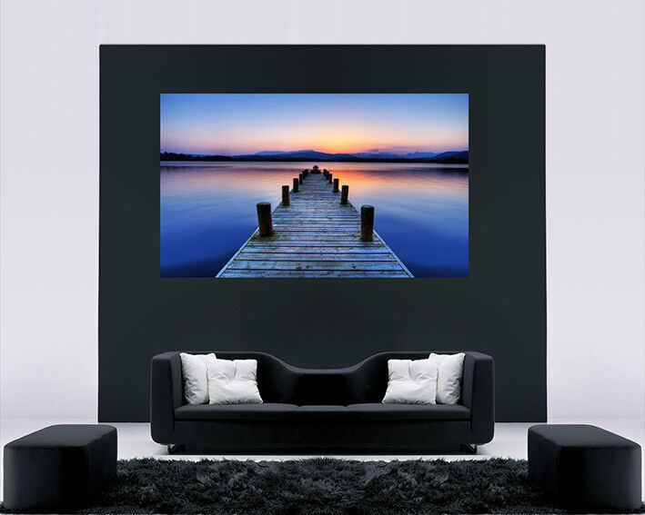 Jetty Seascape Sunset Cotton Canvas Wall Art Picture Print - All Sizes