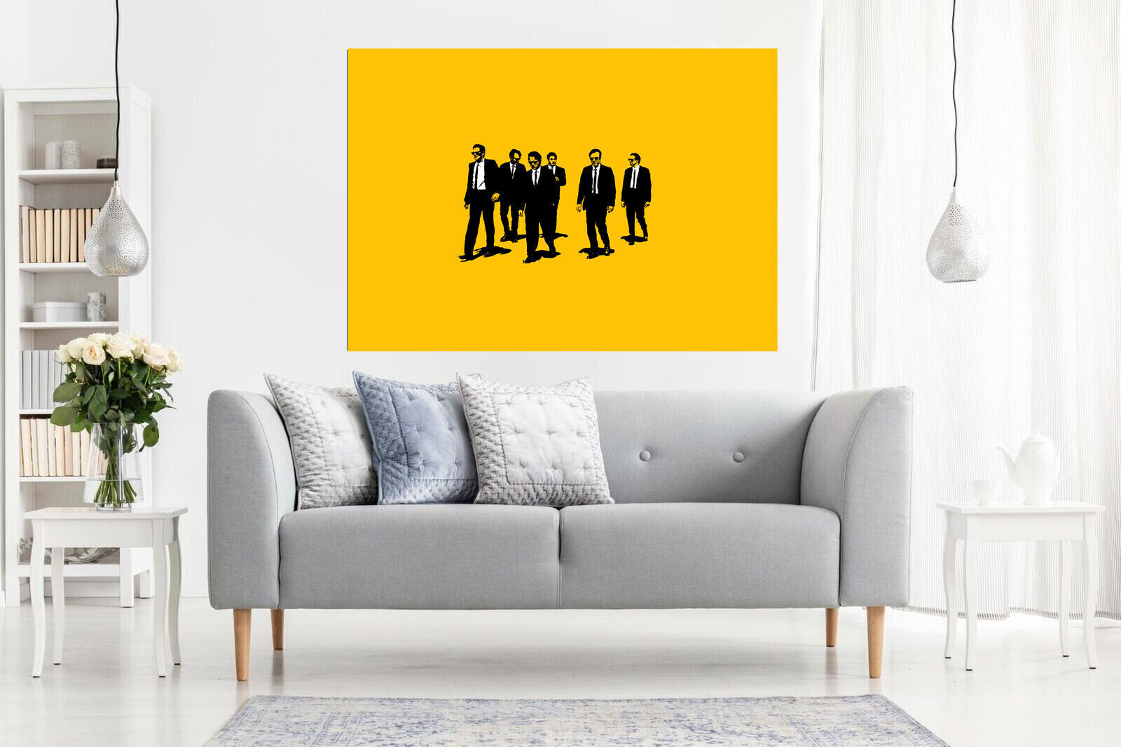 Abstract Resevoir Dogs Movie Canvas Wall Art Picture Print - Yellow