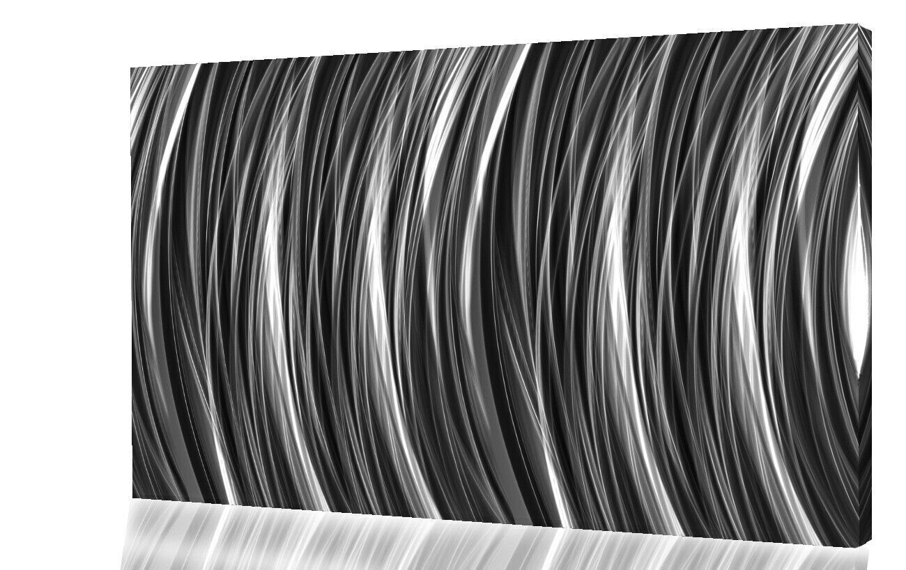Black white grey Stripes Modern Abstract Canvas Wall Art Picture Print