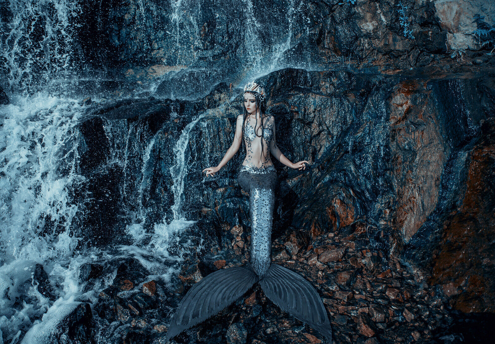 Real Mermaid Fish Ocean Fantasy Canvas Wall Art Picture Print