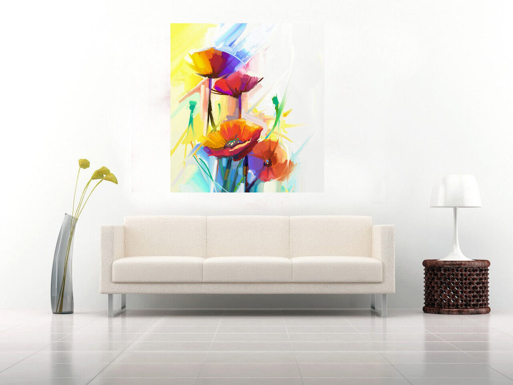 Abstract Oil Painting Of Spring Flower Canvas Wall Art Picture Print