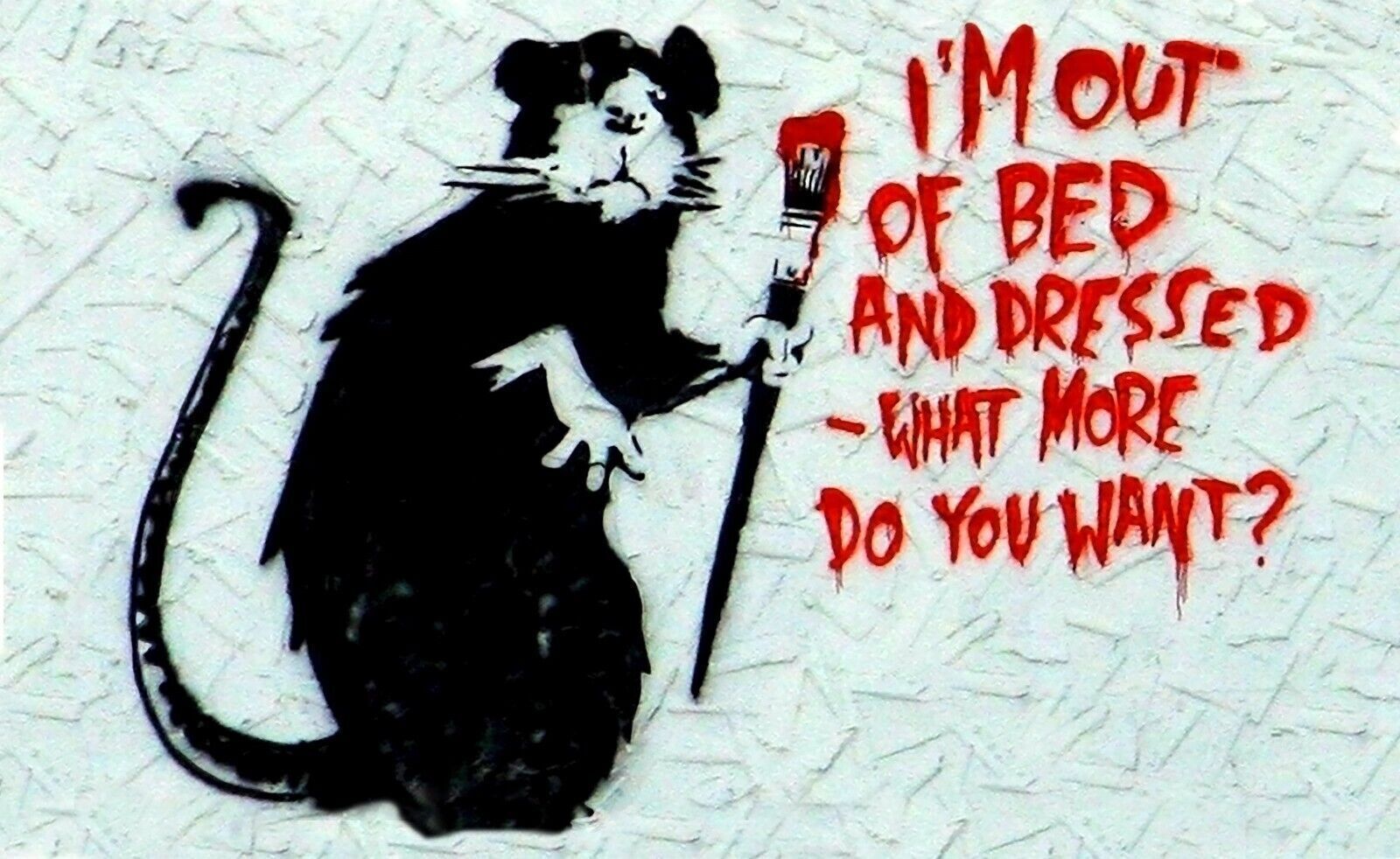 CANVAS WALL ART PRINT  BANKSY IM OUT OF BED  GRAFFITI