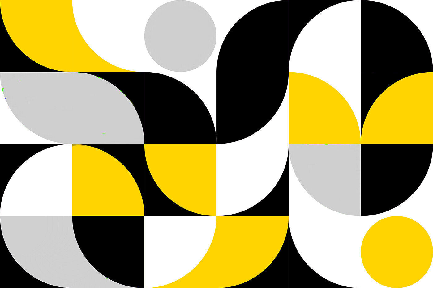 Abstract Geometric Pattern Mustard Black Grey CANVAS WALL ART Picture Print