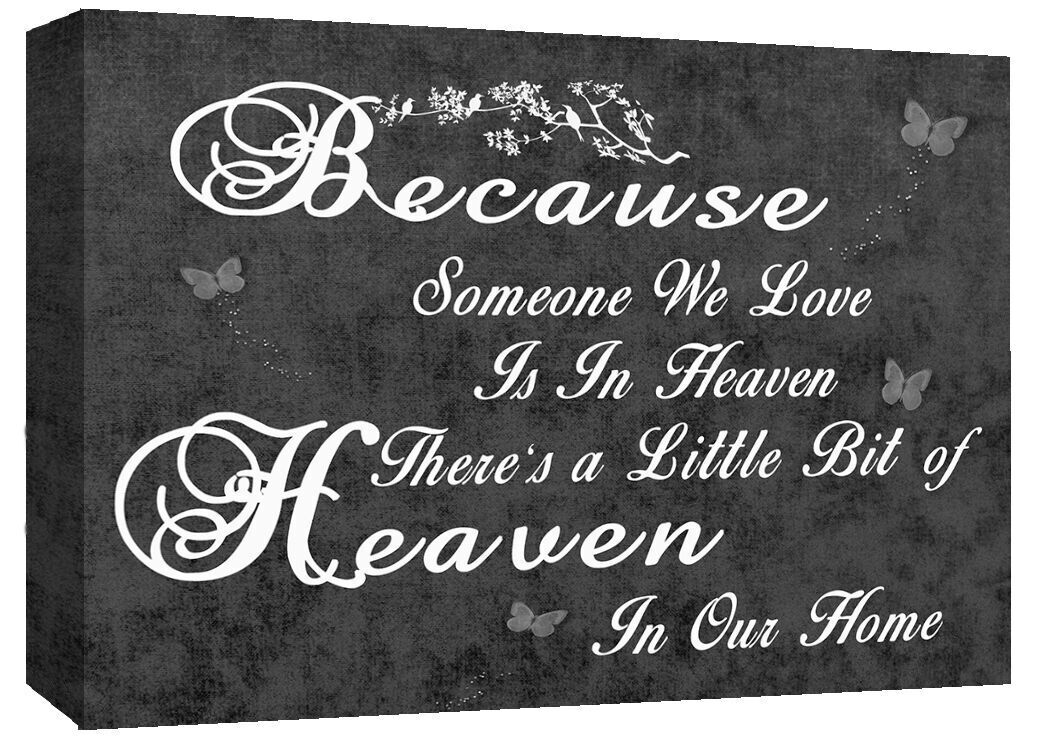 HEAVEN QUOTE - Life - Black & White Canvas Wall Art Picture Print- ALL SIZES