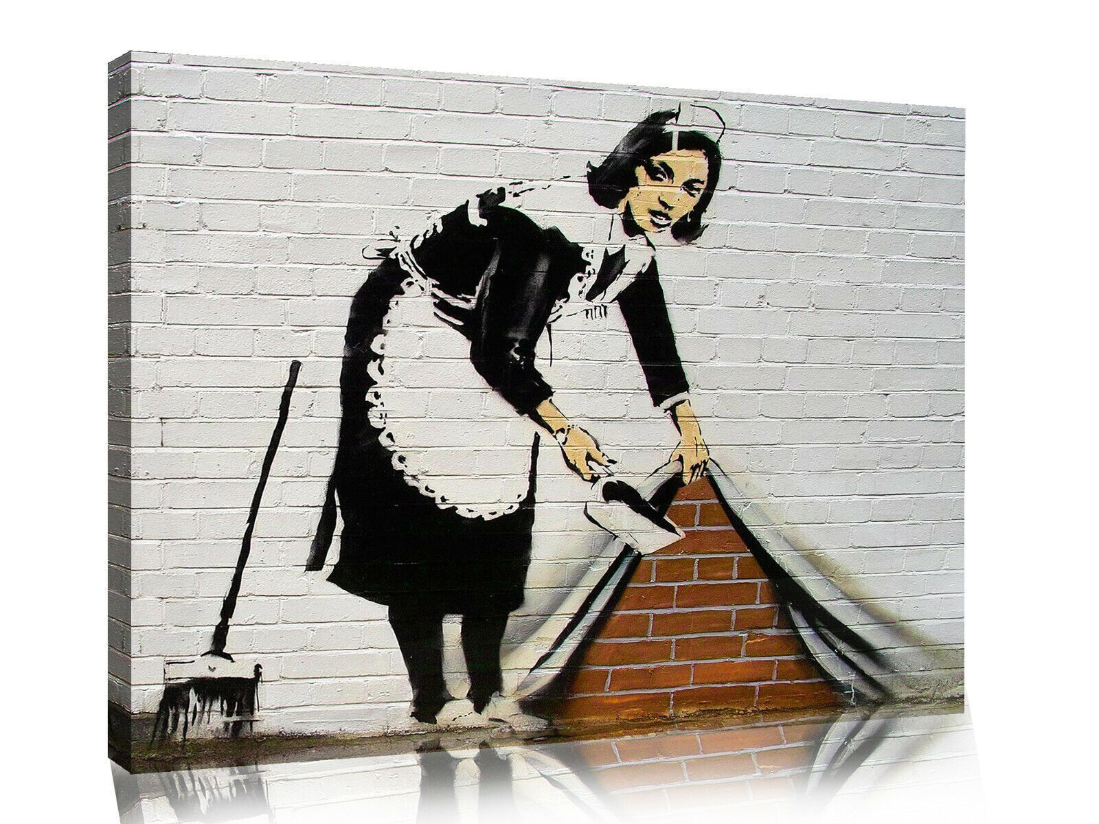 Banksy Sweep It Under The Carpet Maid  CANVAS WALL ART Picture Print - All sizes