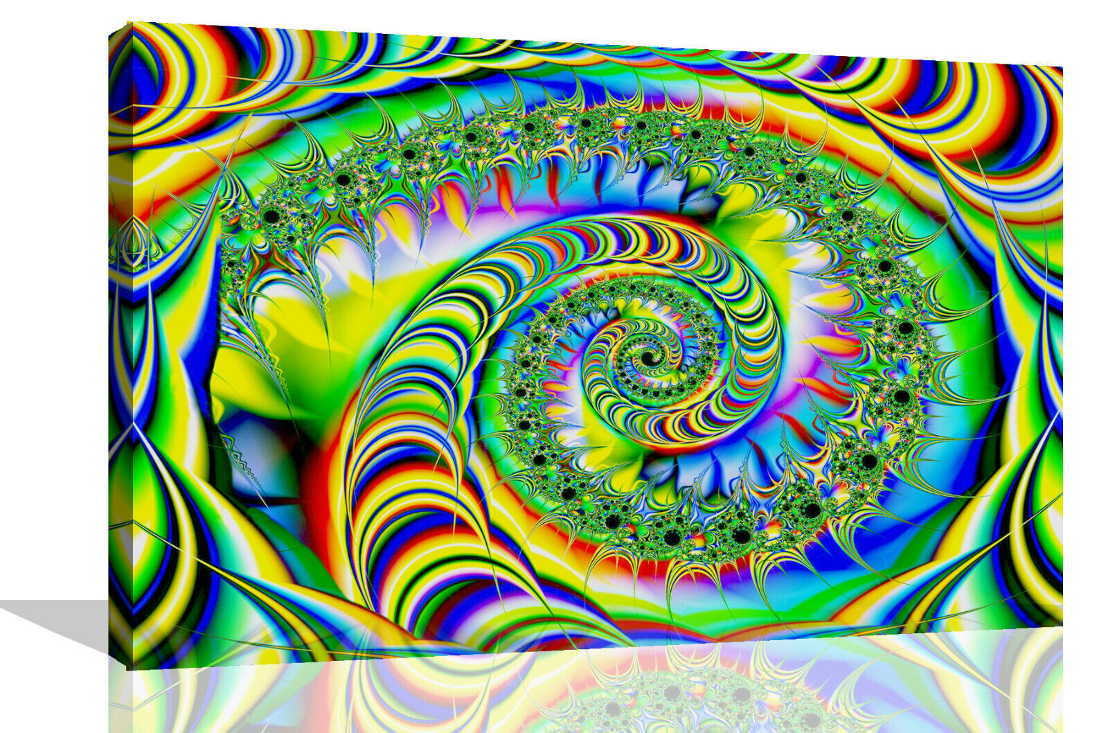 Rainbow bright colours swirl abstract Canvas Wall Art Picture Print