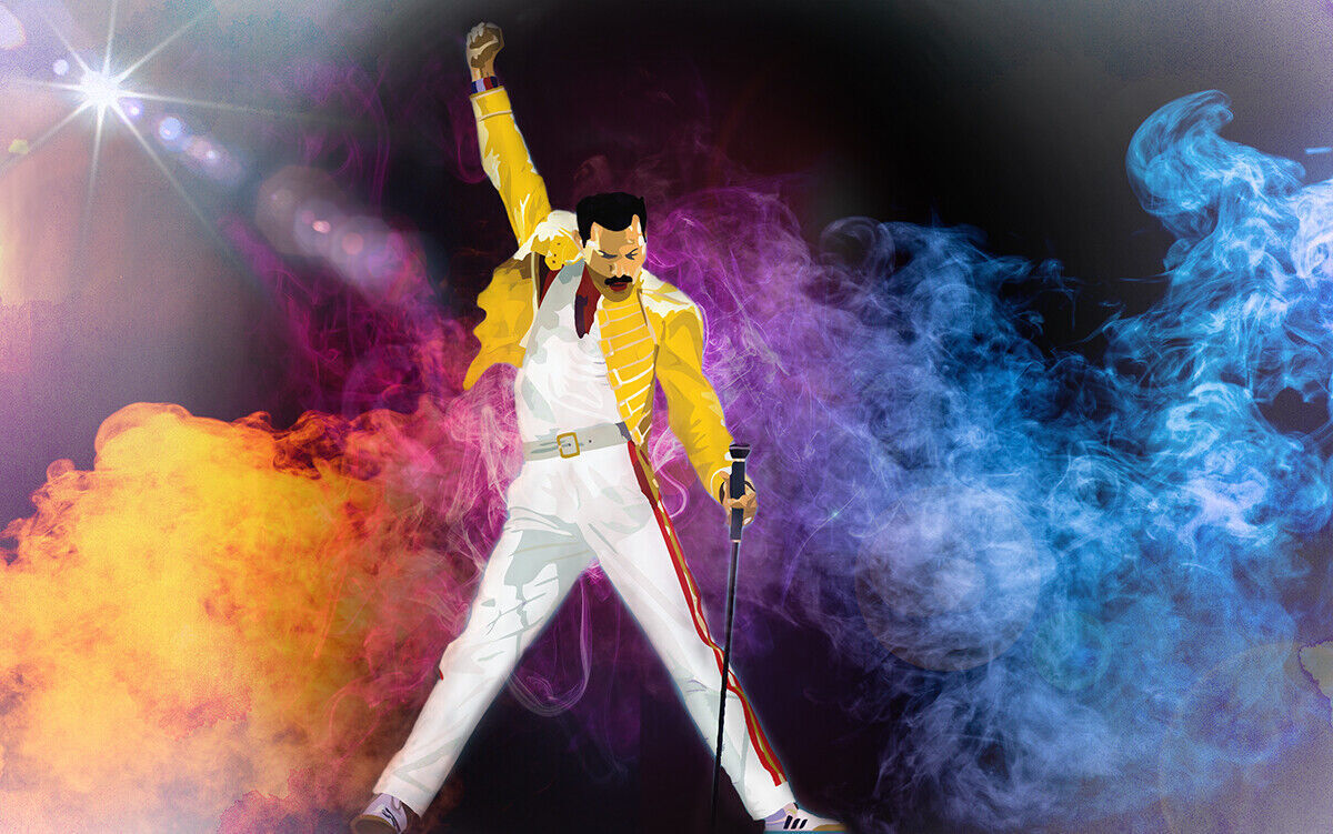 Freddie Mercury Abstract Modern Canvas Wall Art Picture Print