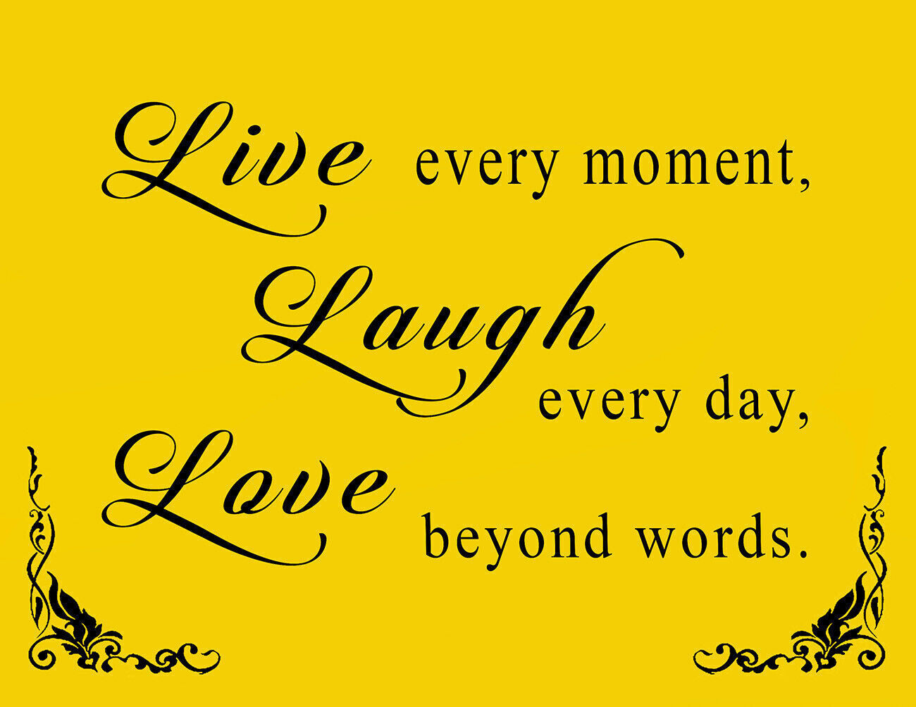 Mustard Yellow Live Laugh Love Quote Canvas Wall Art Picture Print A1 A2 + sizes