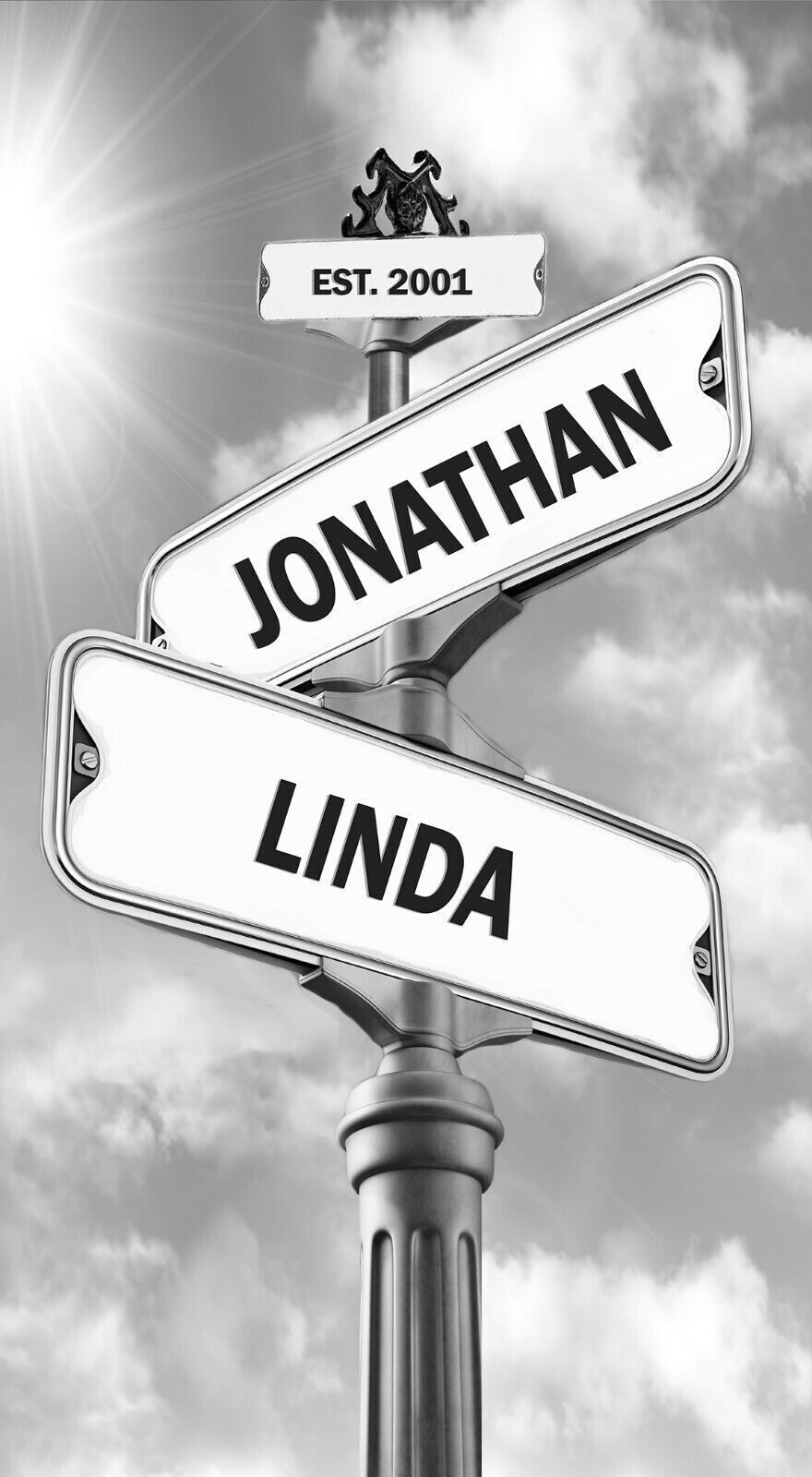 Personalized Couples Names Wedding Date Street Sign Canvas Wall Art Print