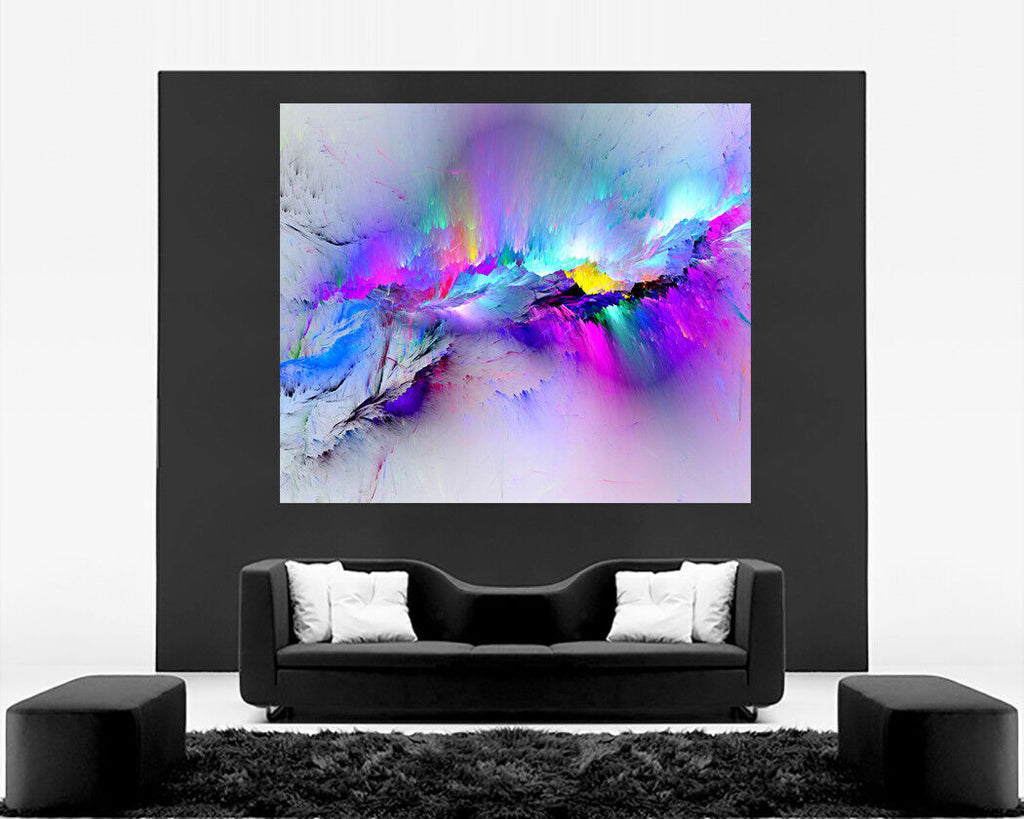 Modern Blue Tones Abstract Canvas Wall Art Picture Print A4 A1 A2 A3