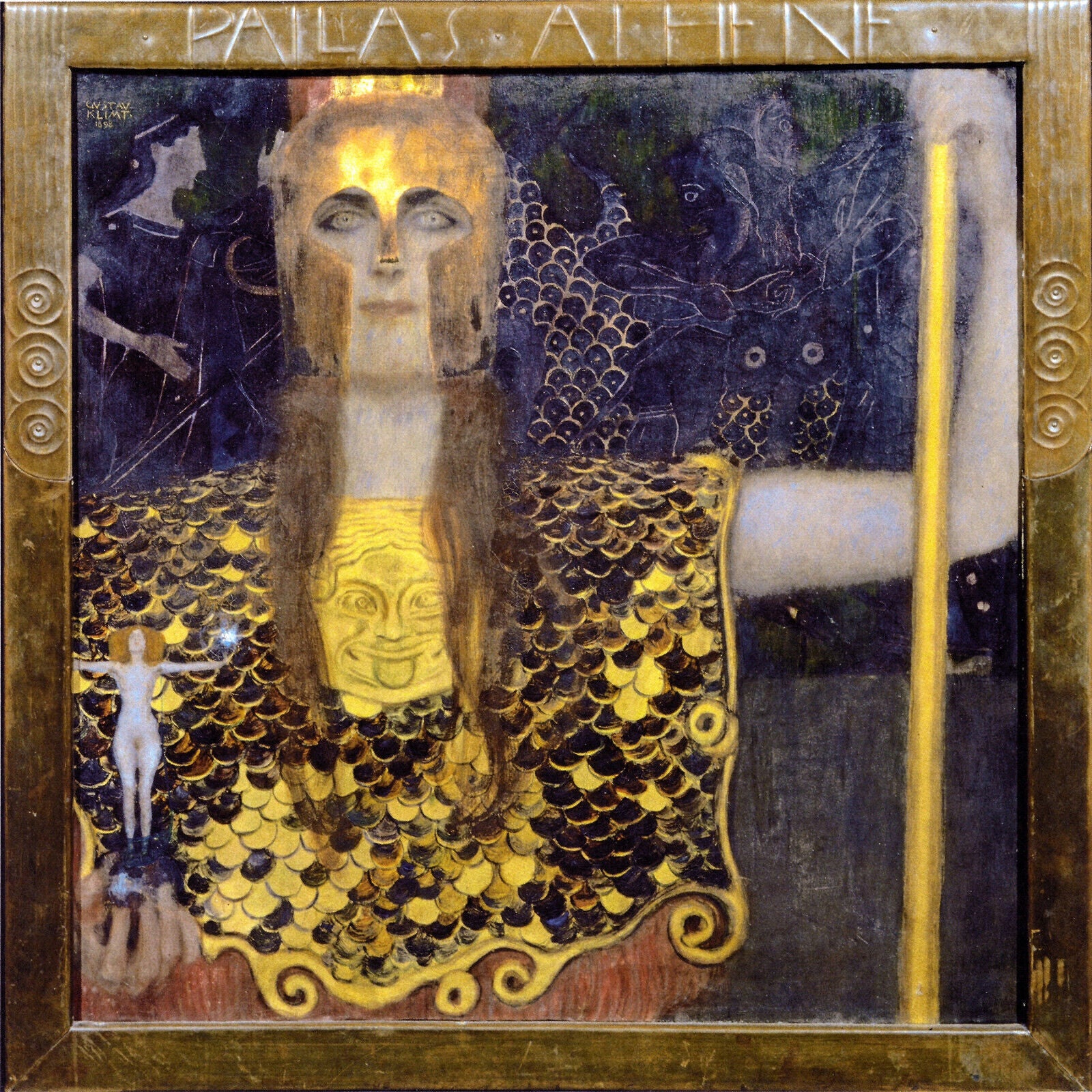 Gold Gustav Klimt Pallas Anthene CANVAS WALL ART PICTURE PRINT PAINTING