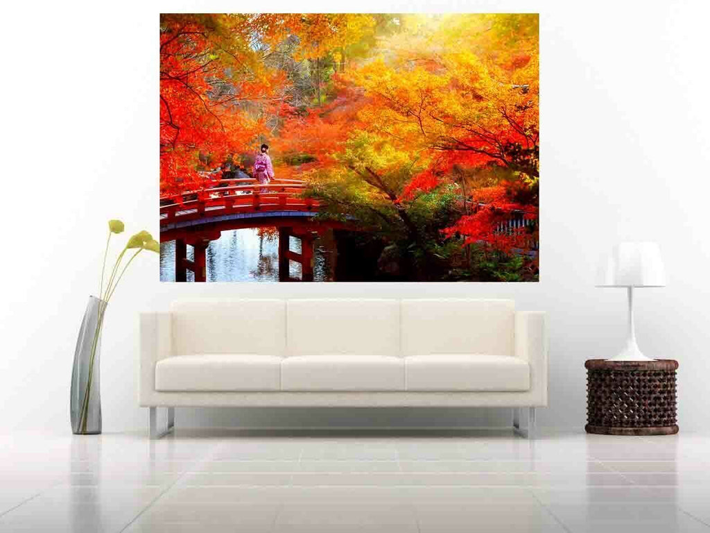 Japanese Autumn Leaves Trees Canvas Wall Art Picture Print