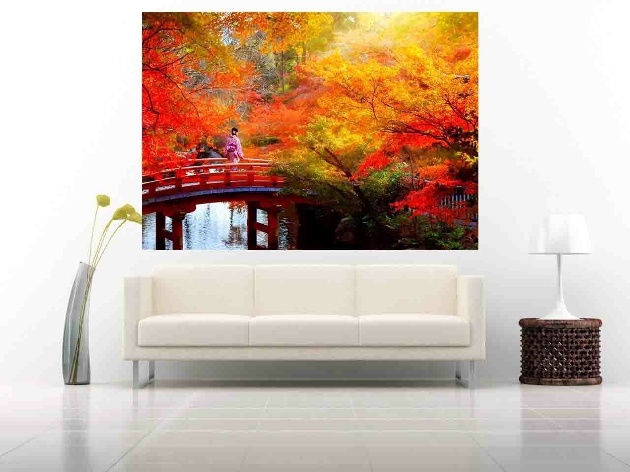 Japanese Autumn Leaves Trees Canvas Wall Art Picture Print