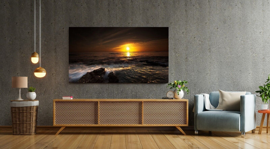 Sunset Over The Ocean seascape Canvas Wall Art Picture Print