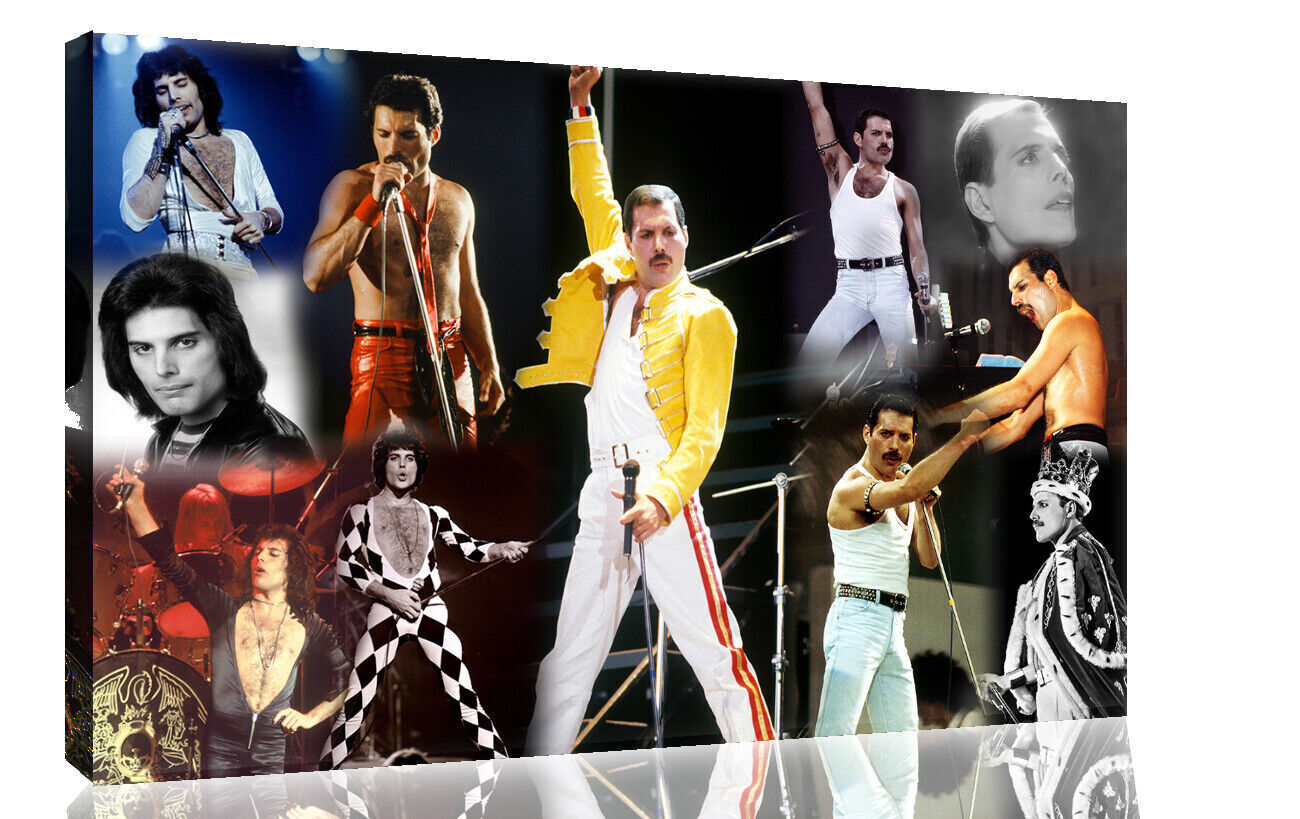 Freddie Mercury Pop Collage Canvas Wall Art Picture Print