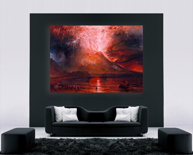 Vesuvius in Eruption PAINTING -CANVAS WALL ARTWORK PICTURE PRINT