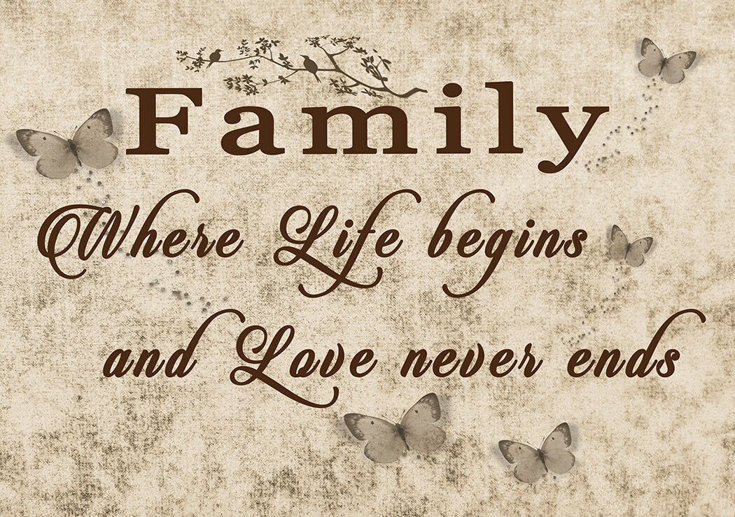FAMILY QUOTE - Life - Brown Beige Tones Canvas Wall Art Picture Print- ALL SIZES