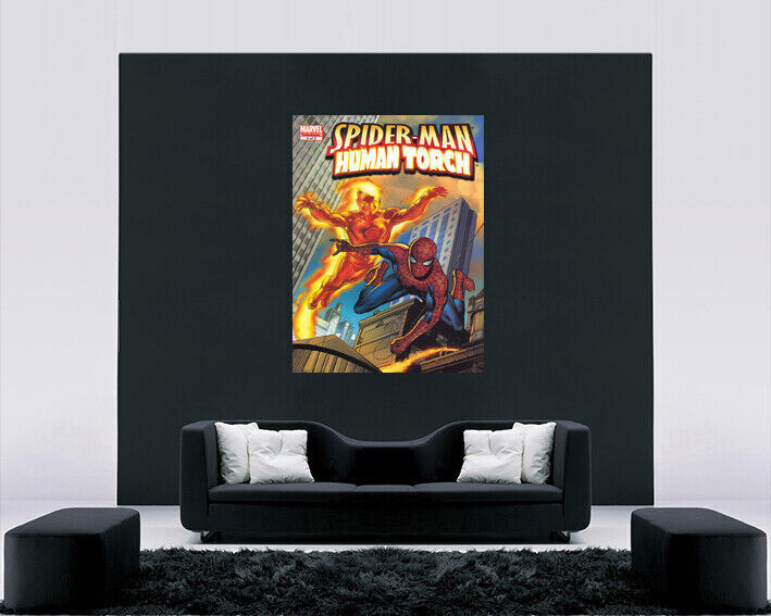 Spiderman Comic Cotton Canvas Wall Art Picture Print - A1, A2 sizes