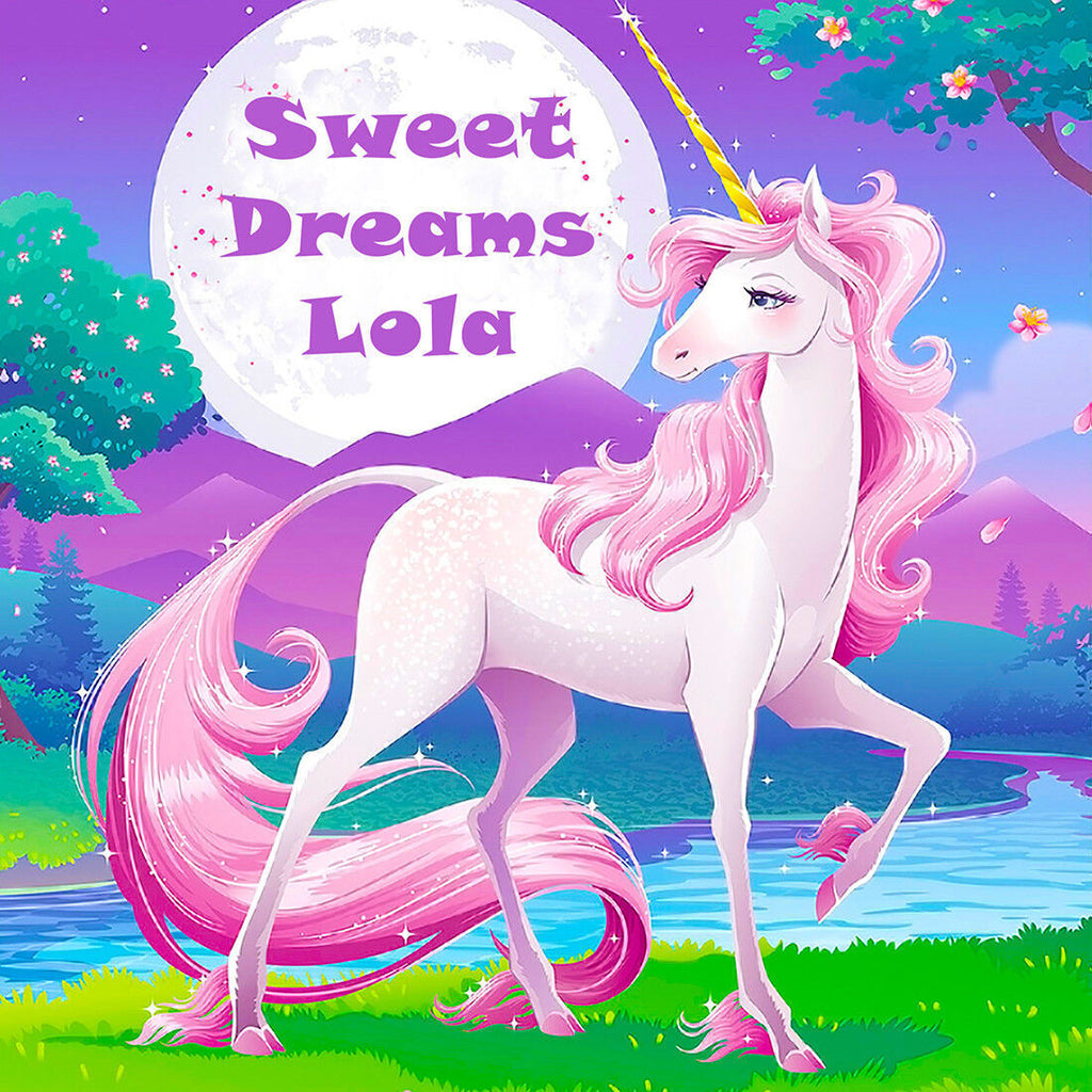 Childs Personalised Unicorn - Their Name on Canvas Wall Art Picture Print