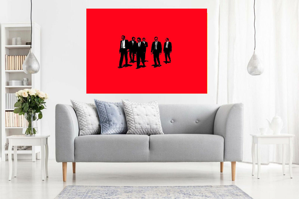 Abstract Resevoir Dogs Movie Canvas Wall Art Picture Print - Red