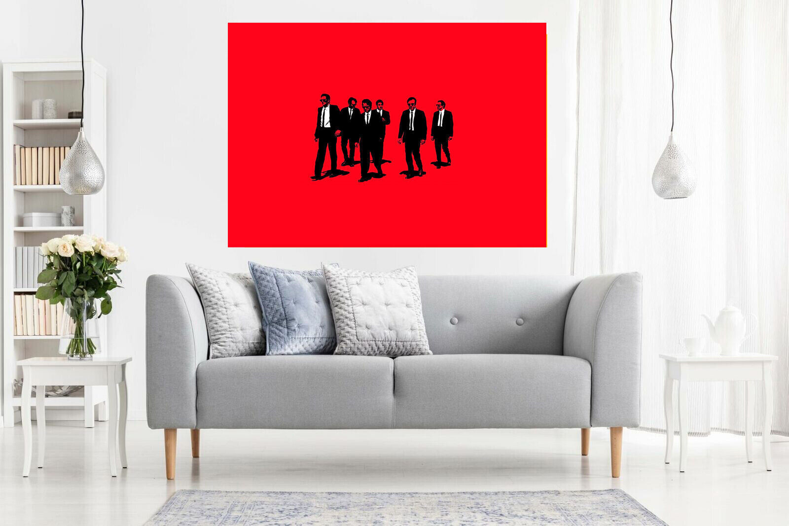 Abstract Resevoir Dogs Movie Canvas Wall Art Picture Print - Red