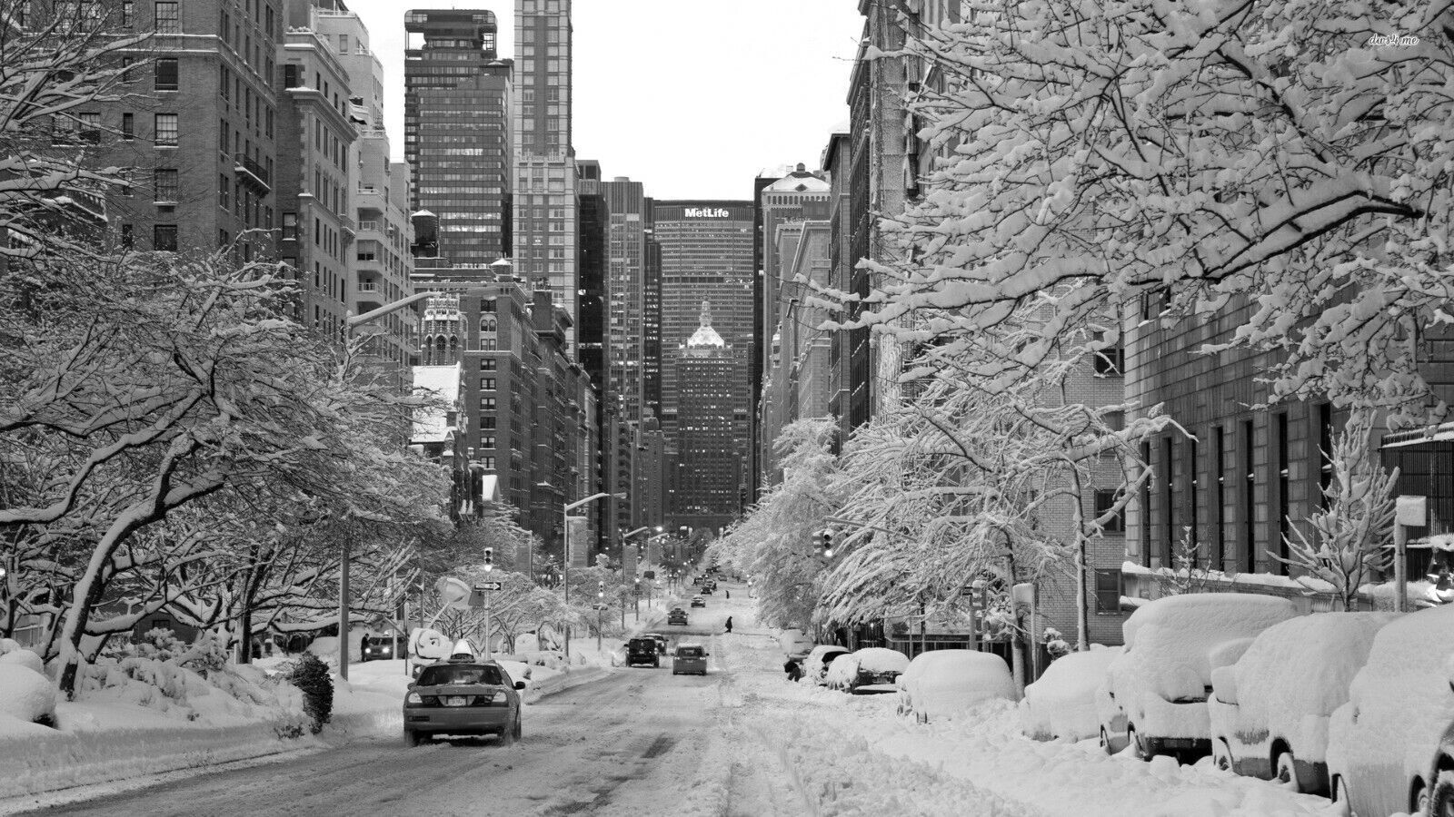 Winter Snow Covered New York Cotton Canvas Wall Art Picture Print A0 A1 A2 A3 A4
