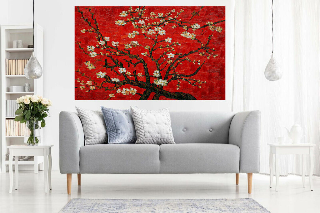 Vincent van Gogh Almond blossom CANVAS WALL ART PAINTING FRAMED PRINT RED