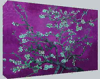 Van Gogh Painting Almond Tree In Blossom Canvas Wall Art Print Purple 40" x 25"