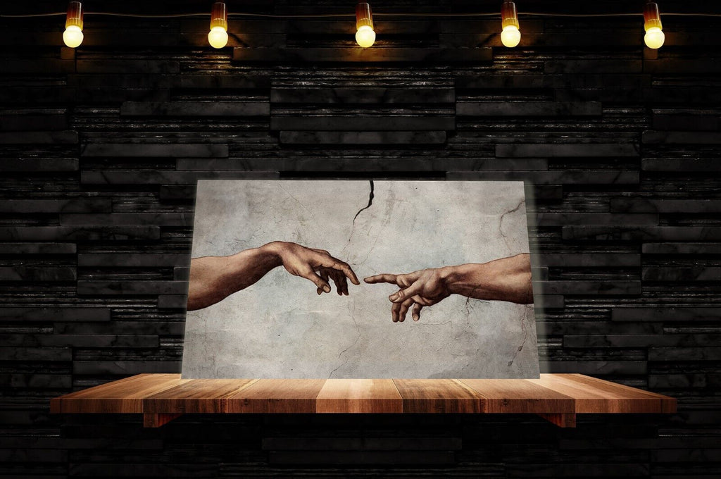 Michaelangelo Creation of Adam Hands canvas wall art print picture artwork