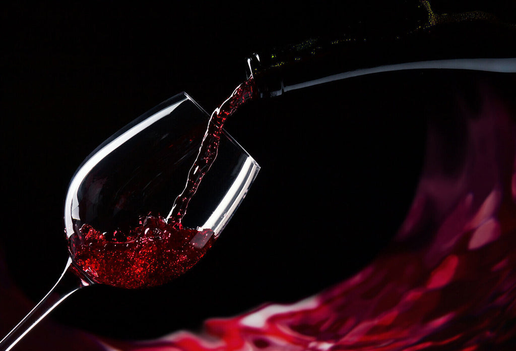 Red Wine Pouring into Glass Canvas Wall Art Picture Print