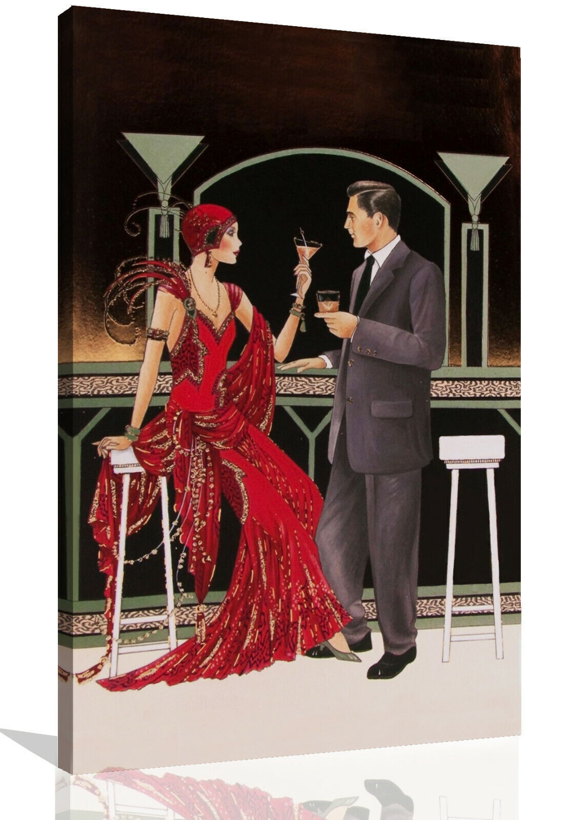 Art Deco Roaring 1920's Couple Canvas Wall Art Picture Print