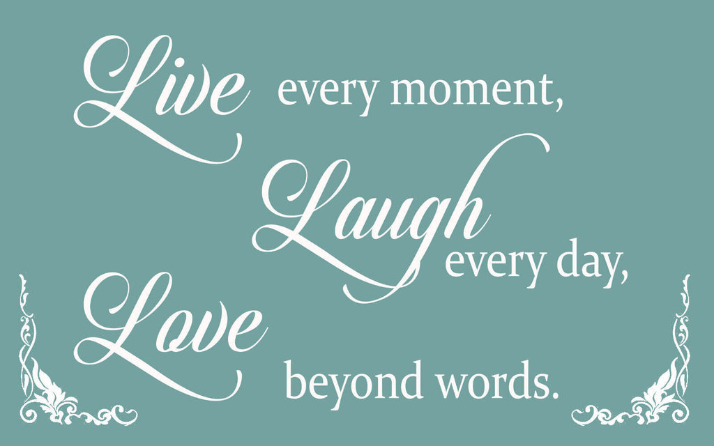 Duck Egg Blue Live Laugh Love Quote Canvas Wall Art Print - A1, A2 + sizes