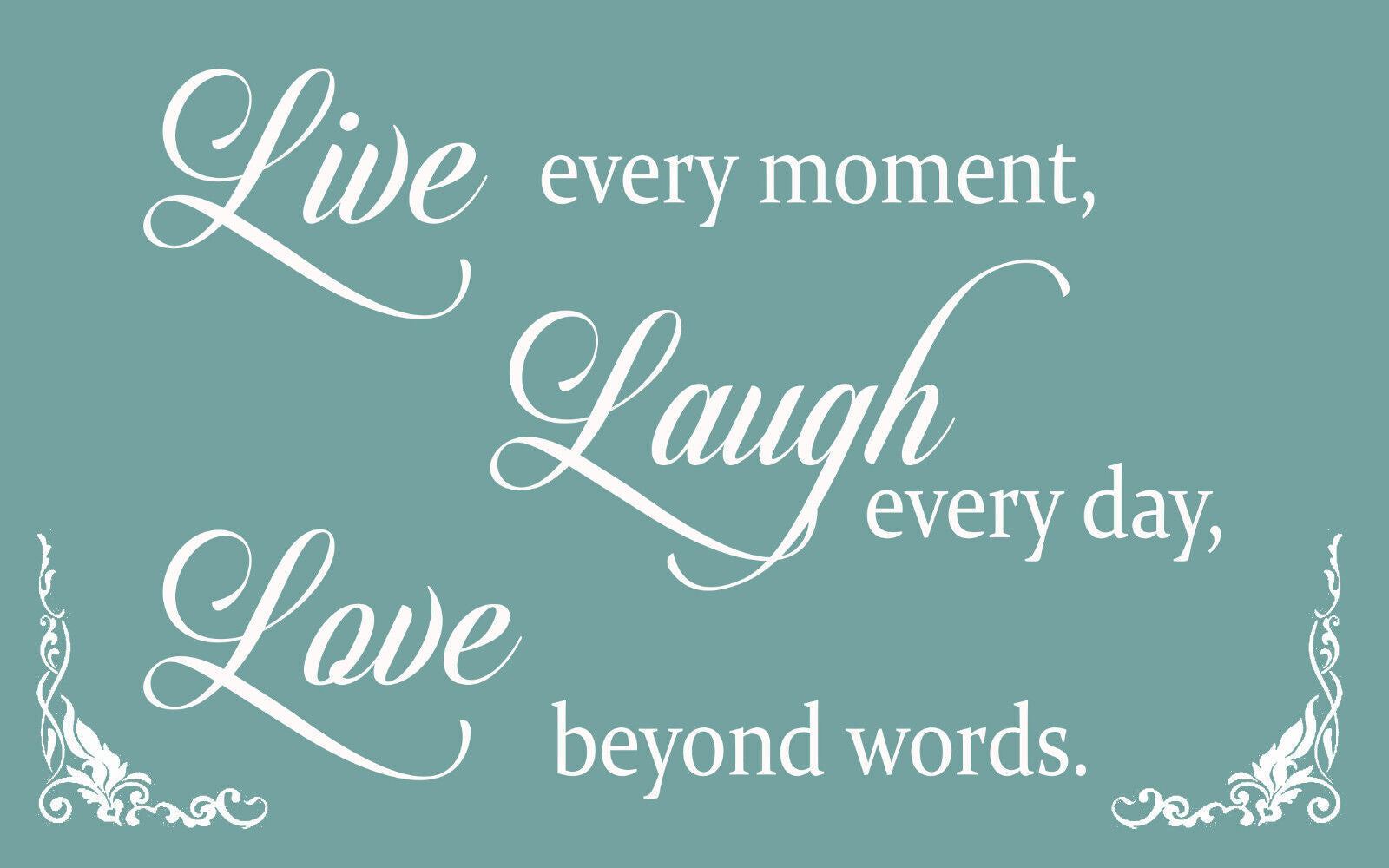 Duck Egg Blue Live Laugh Love Quote Canvas Wall Art Print - A1, A2 + sizes