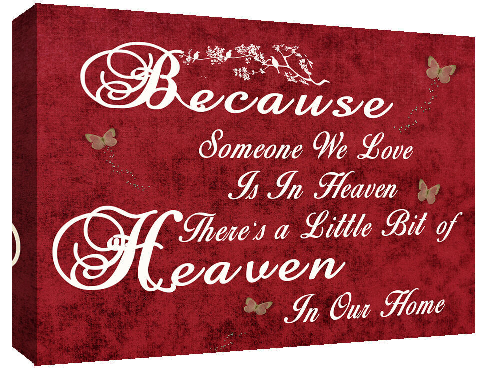 HEAVEN QUOTE - Life - Red Canvas Wall Art Picture Print- ALL SIZES