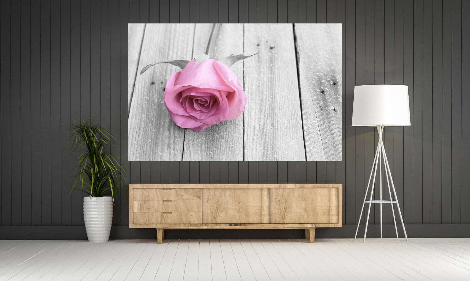 Pale pink flower rose on wood CANVAS WALL ART PRINT ARTWORK