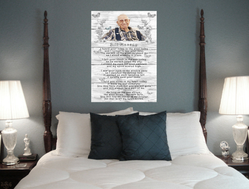 Personalised I Heard Your Voice Poem CANVAS WALL ART Picture Print Black & White