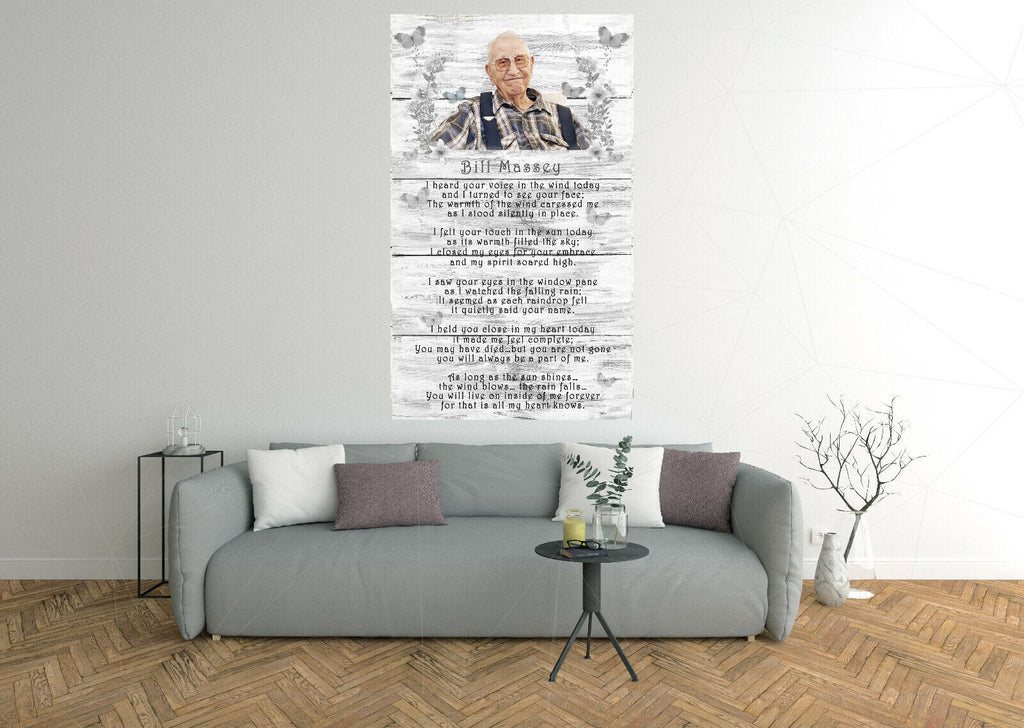 Personalised I Heard Your Voice Poem CANVAS WALL ART Picture Print Black & White