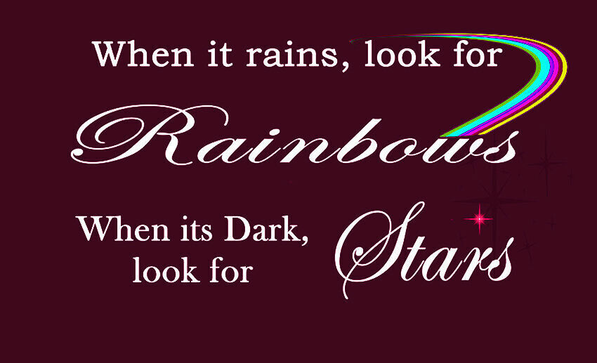 WHEN IT RAINS LOOK FOR RAINBOW QUOTE - PLUM - Canvas Wall Art Print- ALL SIZES