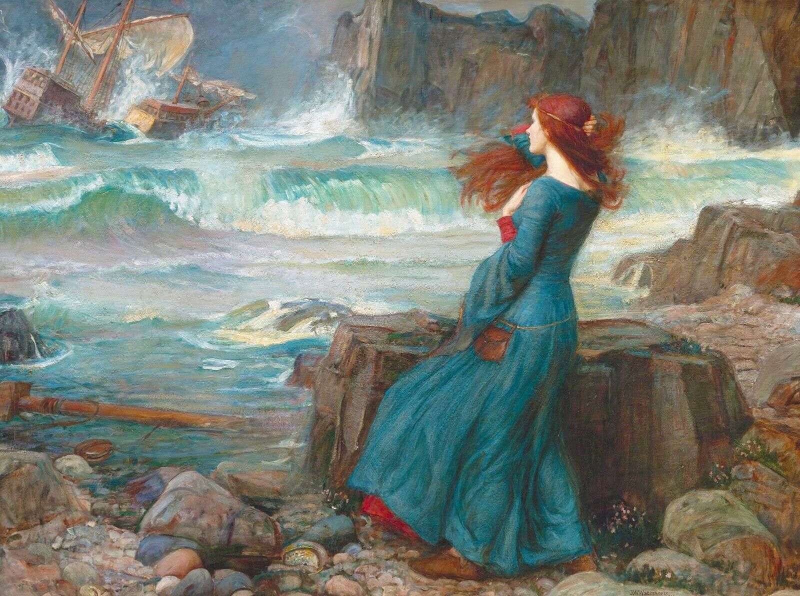 John William Waterhouse Miranda The Tempest Canvas Wall Art Picture Print