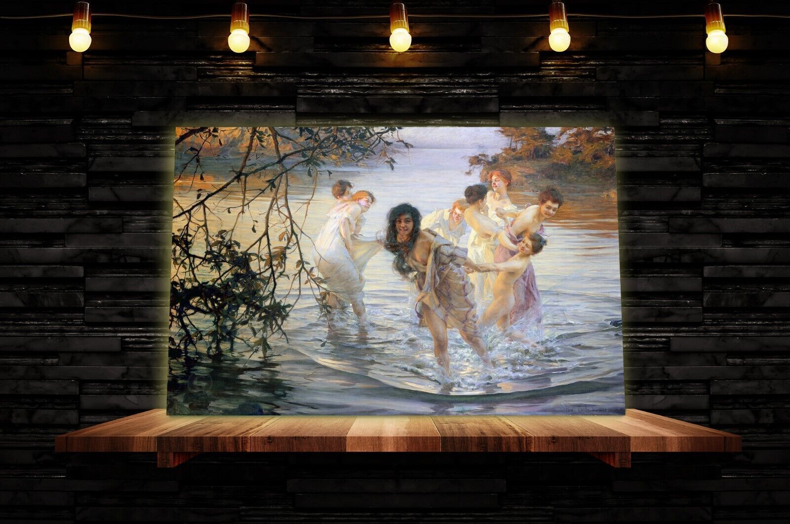 PAUL EMILE CHABAS, DANCING NYMPHS PAINTING -CANVAS WALL ARTWORK PICTURE PRINT