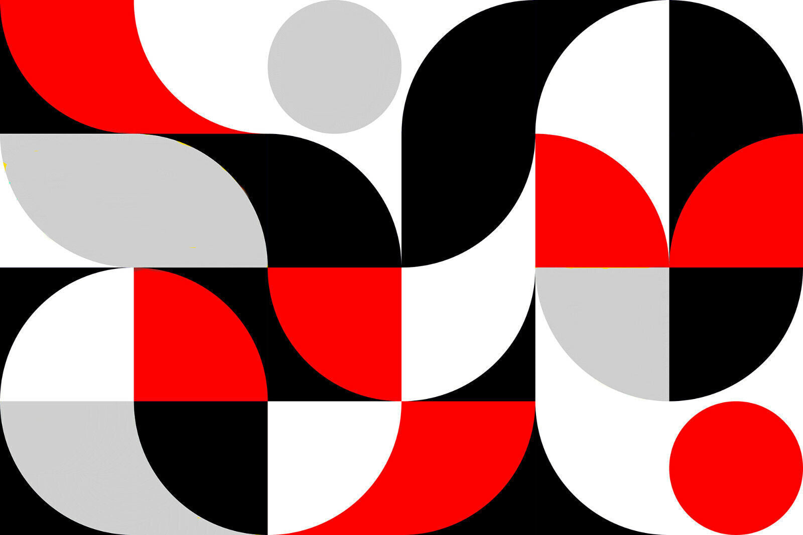 Abstract Geometric Pattern Red Black Grey CANVAS WALL ART Picture Print
