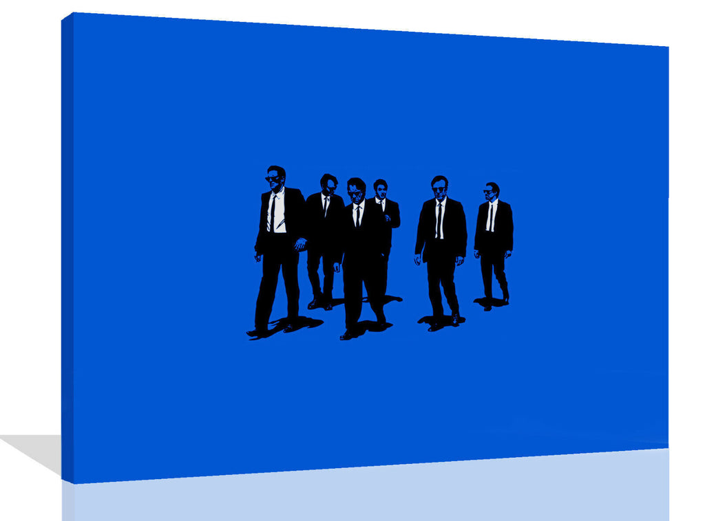 Abstract Resevoir Dogs Movie Canvas Wall Art Picture Print - Blue