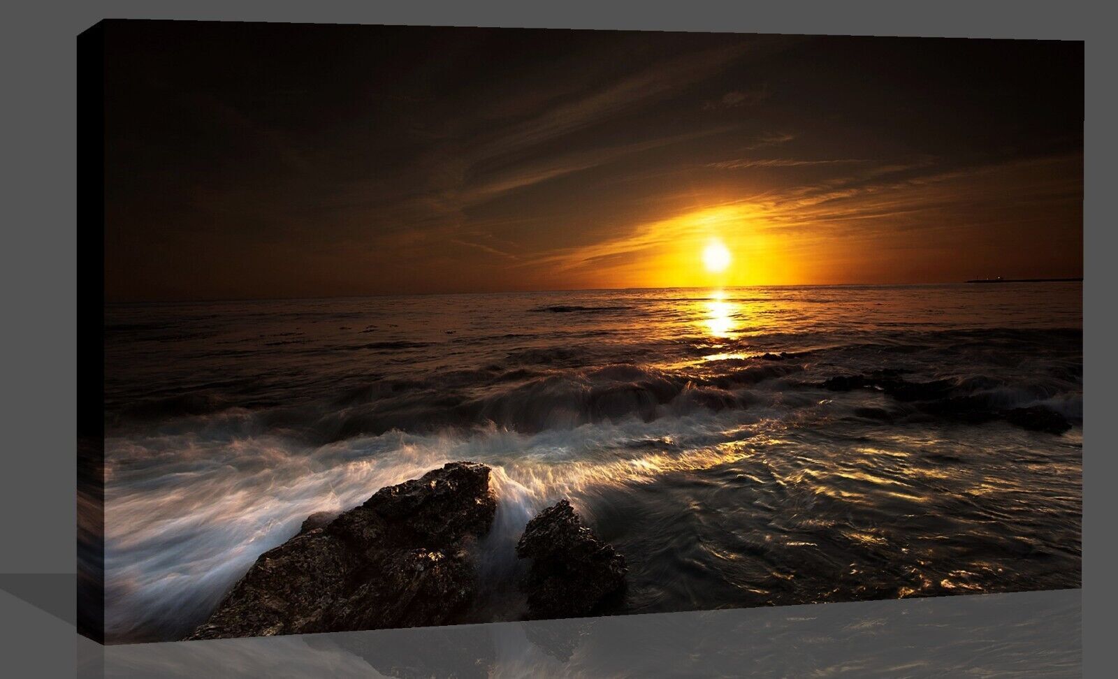 Sunset Over The Ocean seascape Canvas Wall Art Picture Print