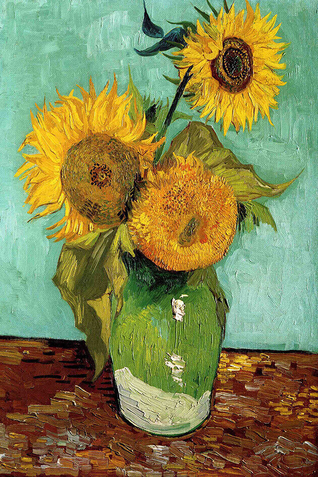Van Gogh Painting - Sunflower - Canvas Wall Art Picture Print - 30" x 20"