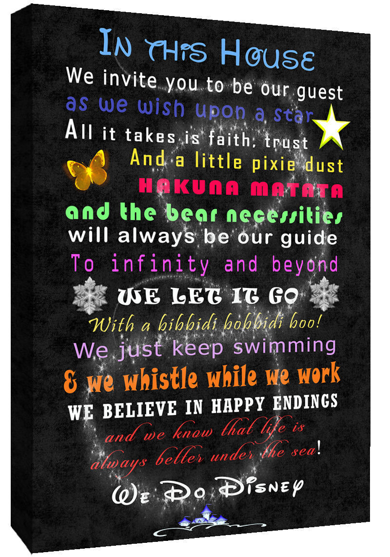 We Do Disney Guest Quote on CANVAS WALL ART Picture Print - MULTI COLOURED