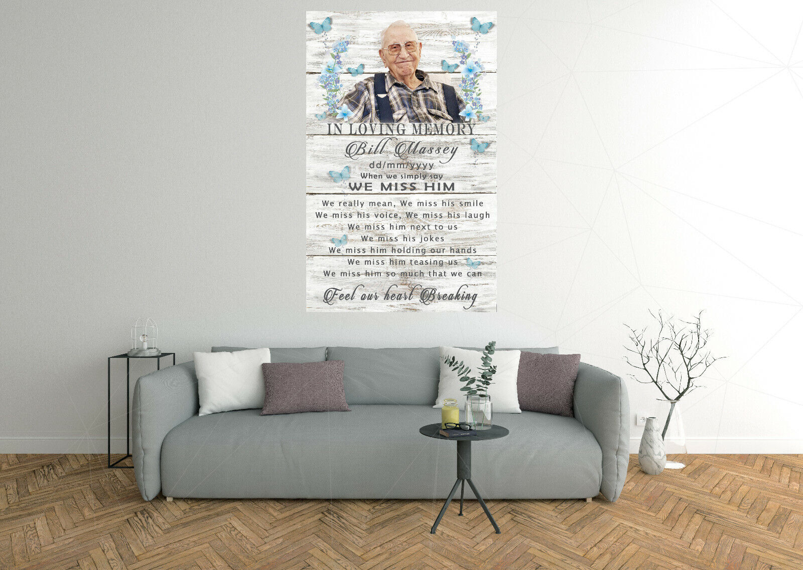 Personalised Memorial We Miss Him Poem CANVAS WALL ART Picture Print  All sizes